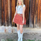 Taylor Corduroy Mini Skirt *Rust