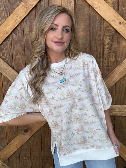 Old Town Oversized Sweatshirt Top