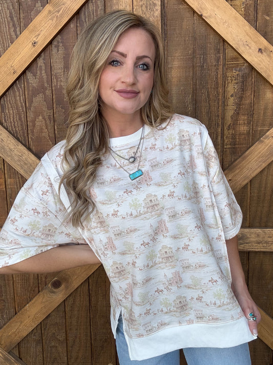Old Town Oversized Sweatshirt Top