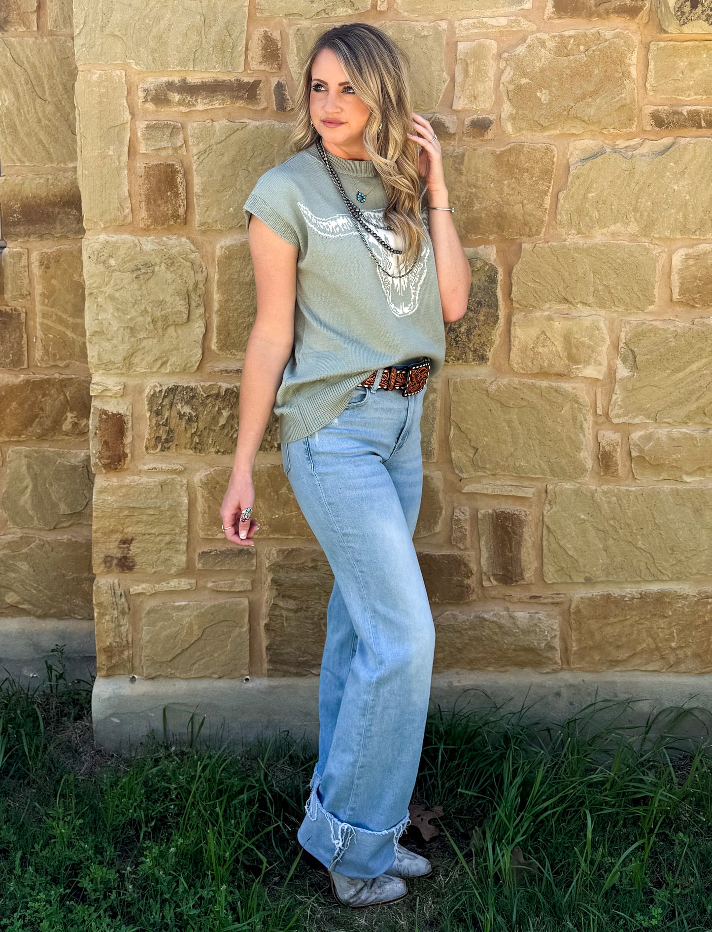 Steer Skull Top