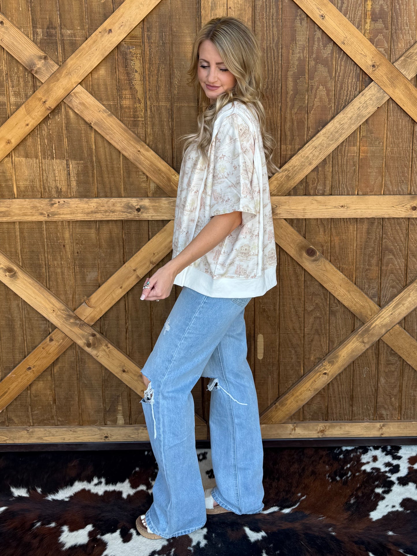 Old Town Oversized Sweatshirt Top