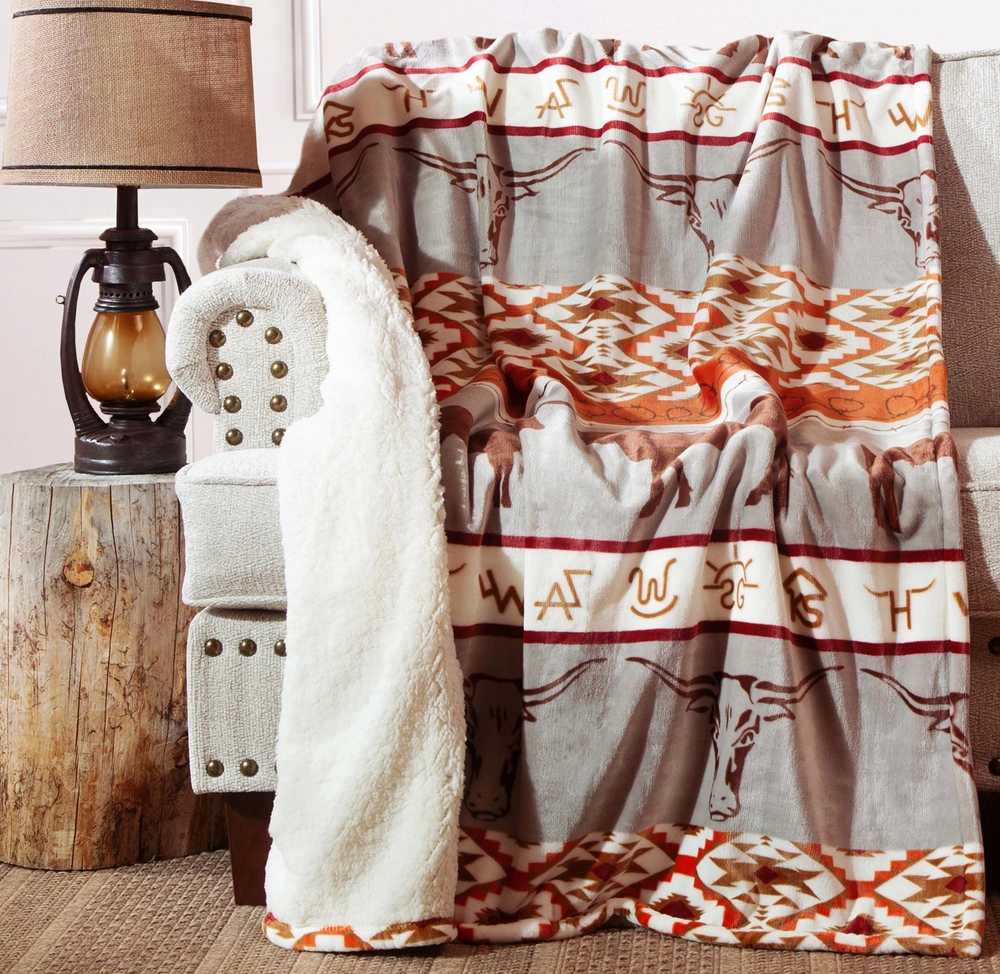 Longhorn Plush Throw Blanket