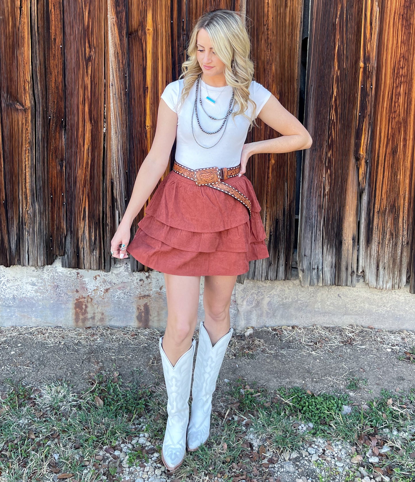 Taylor Corduroy Mini Skirt *Rust