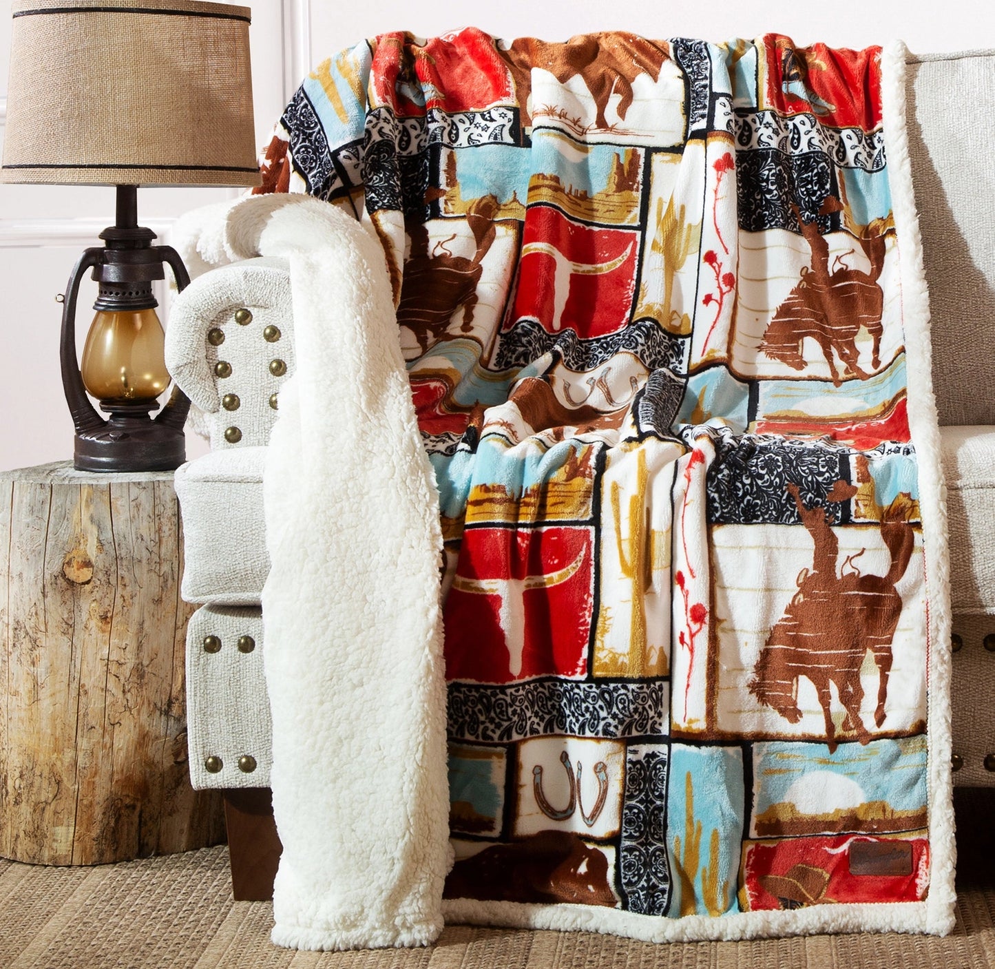 Wrangler Vintage Plush Throw Blanket