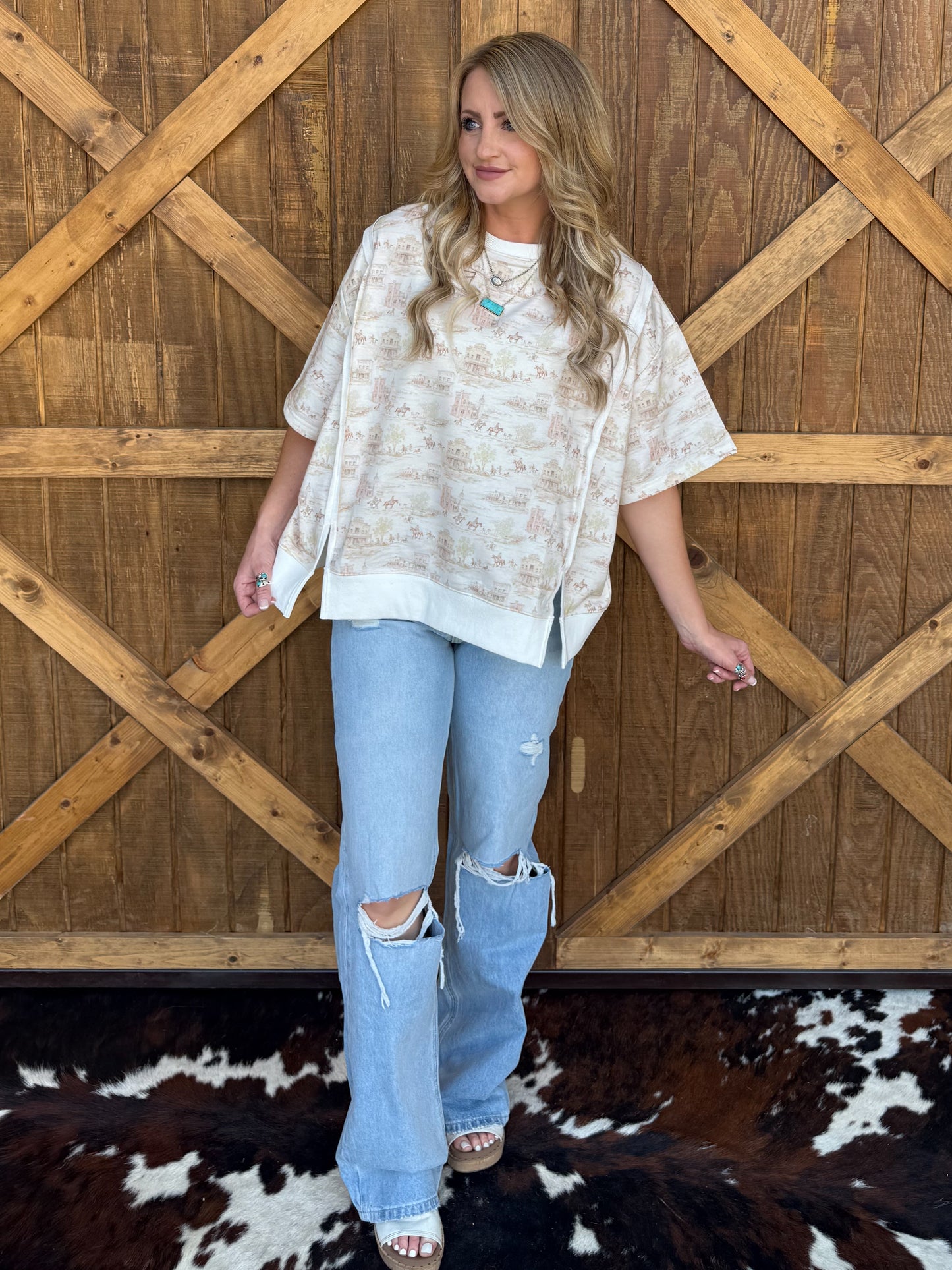 Old Town Oversized Sweatshirt Top