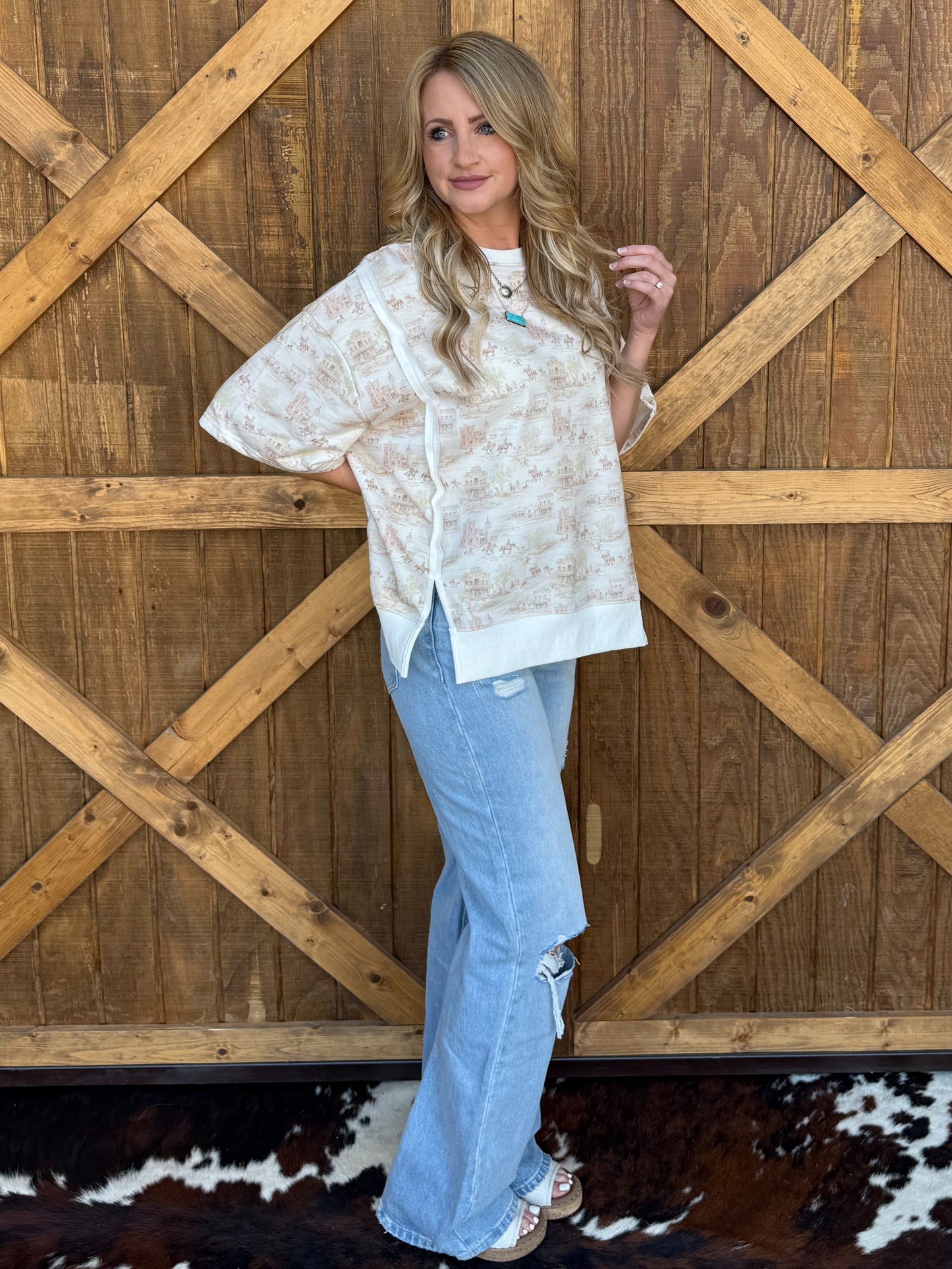Old Town Oversized Sweatshirt Top