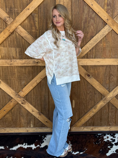 Old Town Oversized Sweatshirt Top