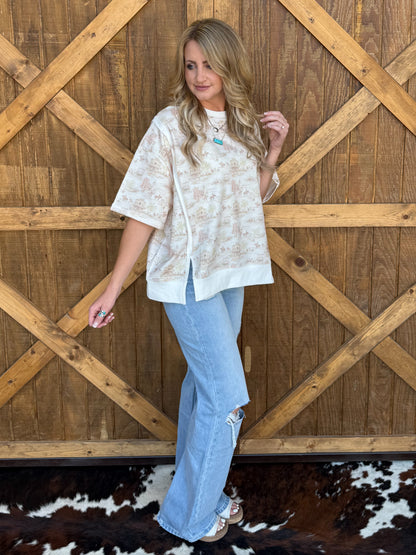 Old Town Oversized Sweatshirt Top