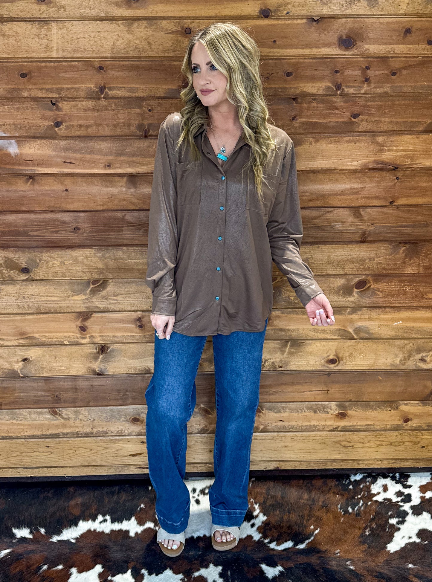 Leather Lux Top *Chocolate