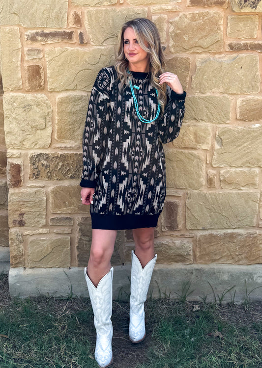 Montana Aztec Sweater Dress
