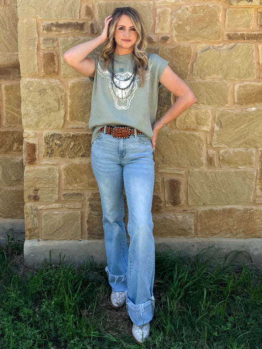 Steer Skull Top