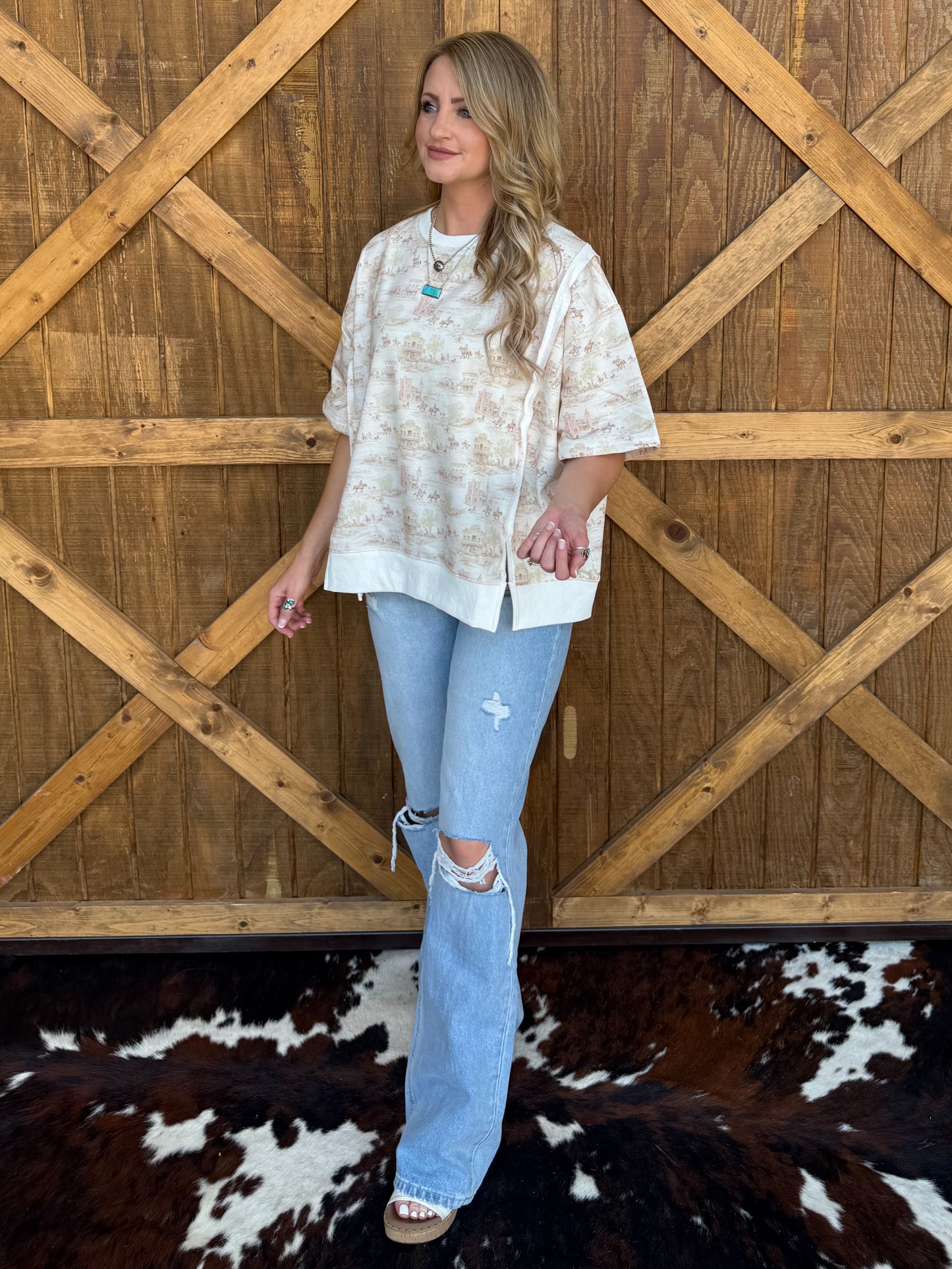 Old Town Oversized Sweatshirt Top