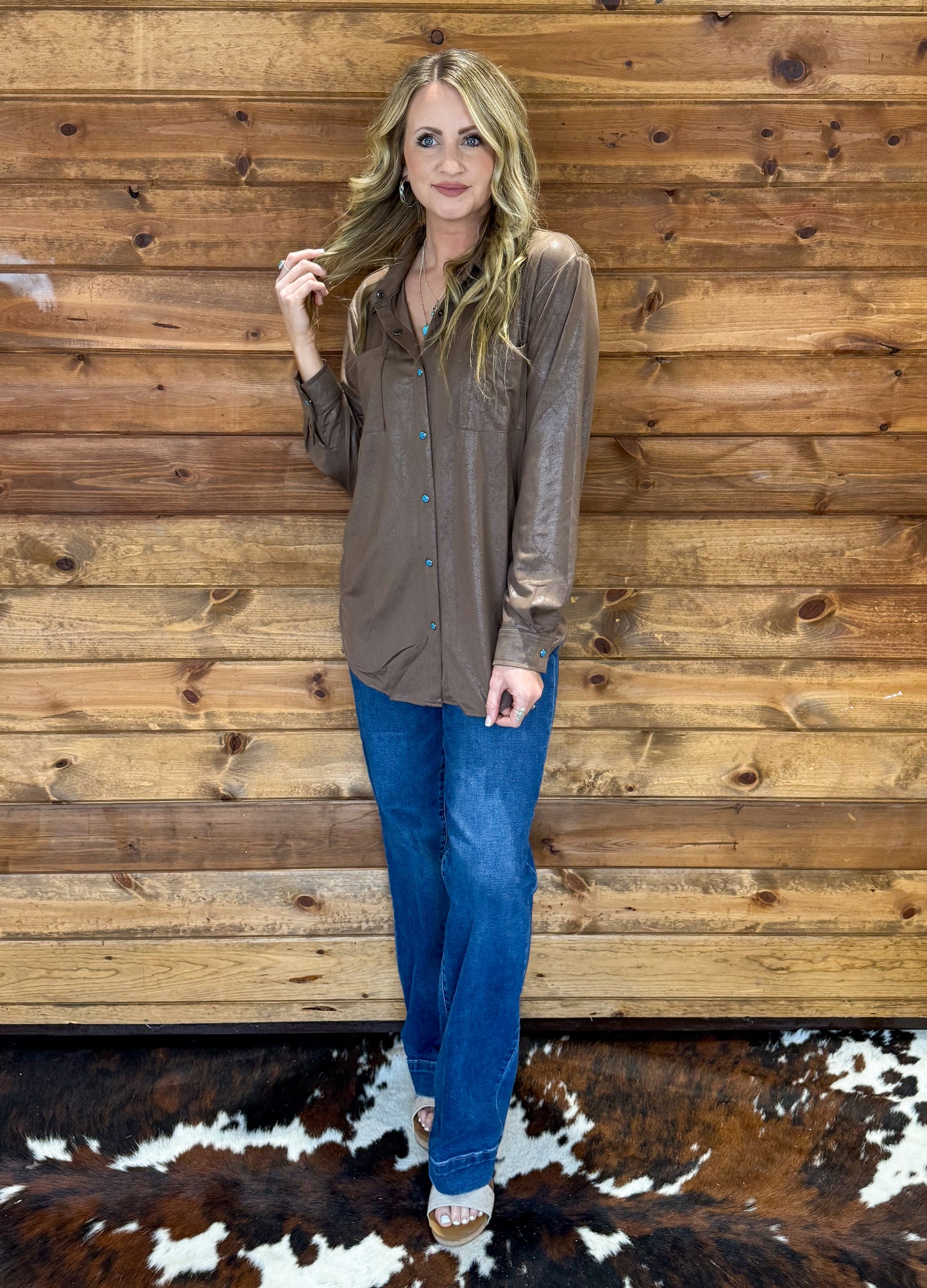 Leather Lux Top *Chocolate