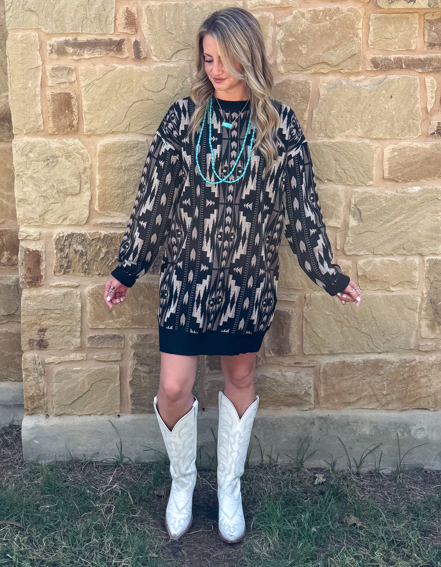 Montana Aztec Sweater Dress