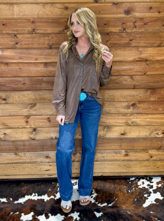 Leather Lux Top *Chocolate