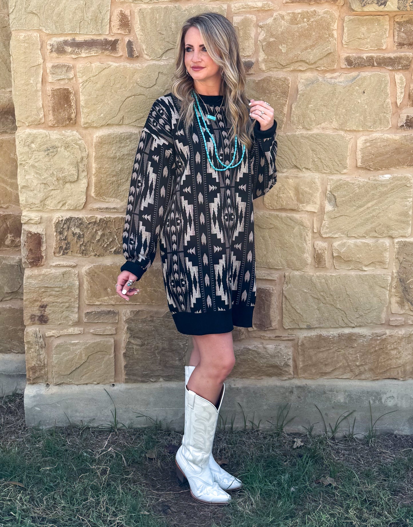 Montana Aztec Sweater Dress
