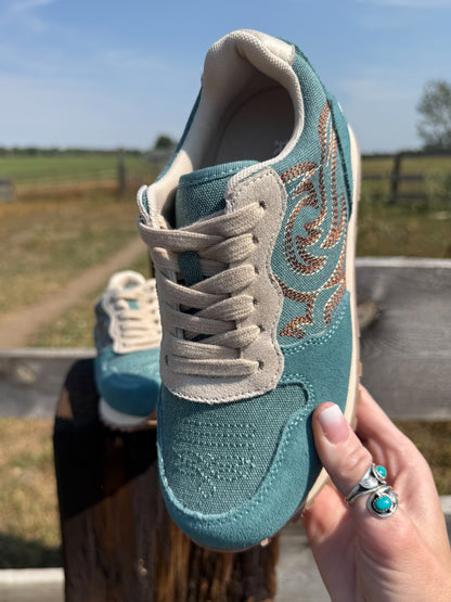 The Western Tennis Shoes *Turquoise