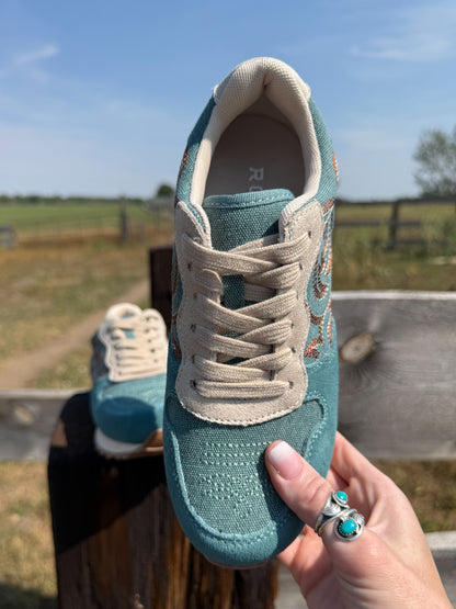 The Western Tennis Shoes *Turquoise