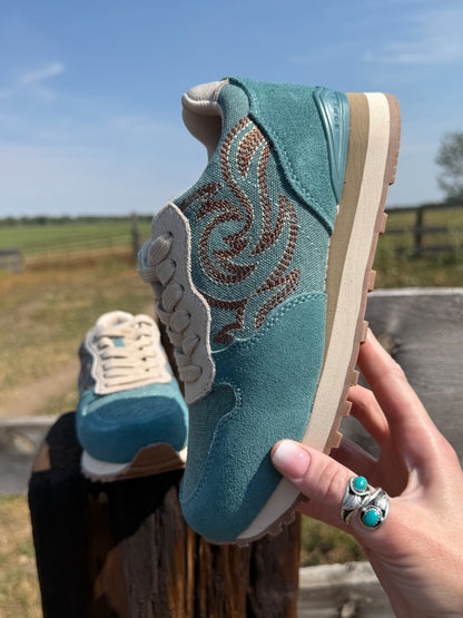 The Western Tennis Shoes *Turquoise