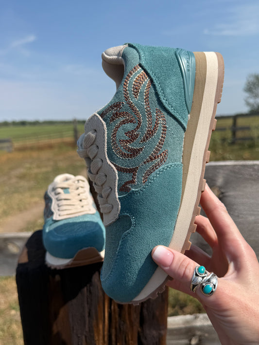 The Western Tennis Shoes *Turquoise