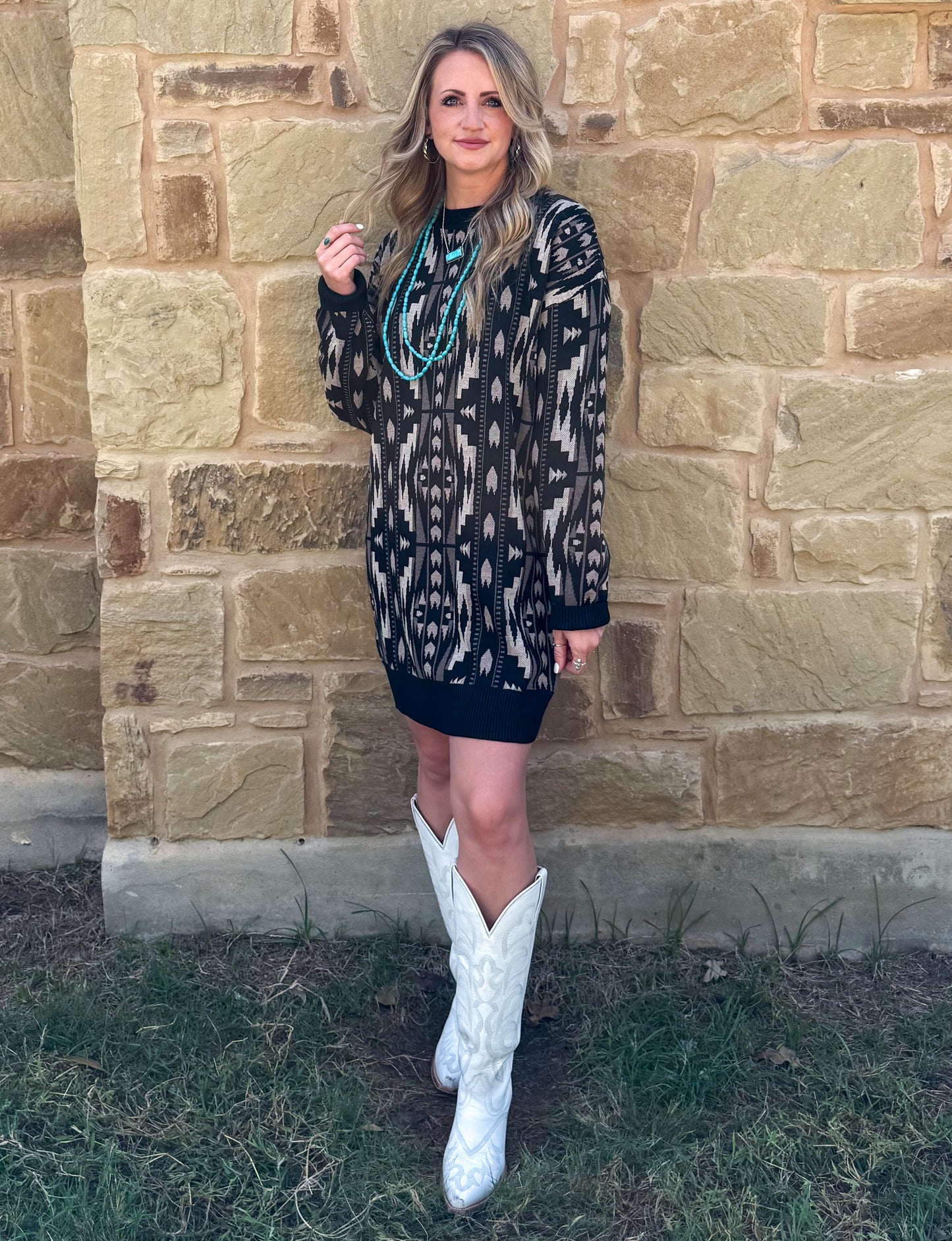 Montana Aztec Sweater Dress