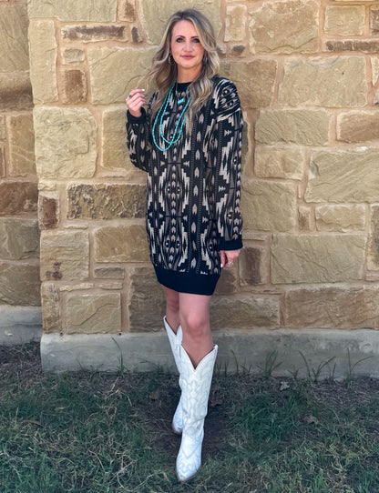 Montana Aztec Sweater Dress