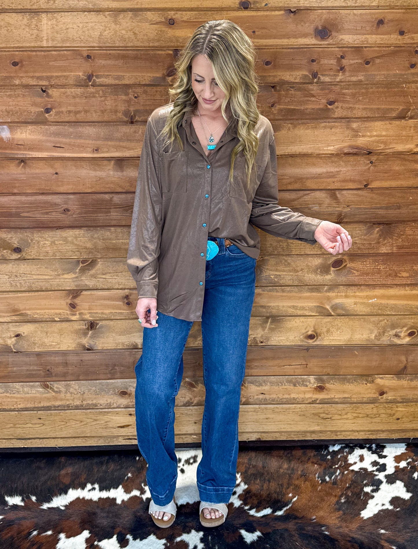 Leather Lux Top *Chocolate