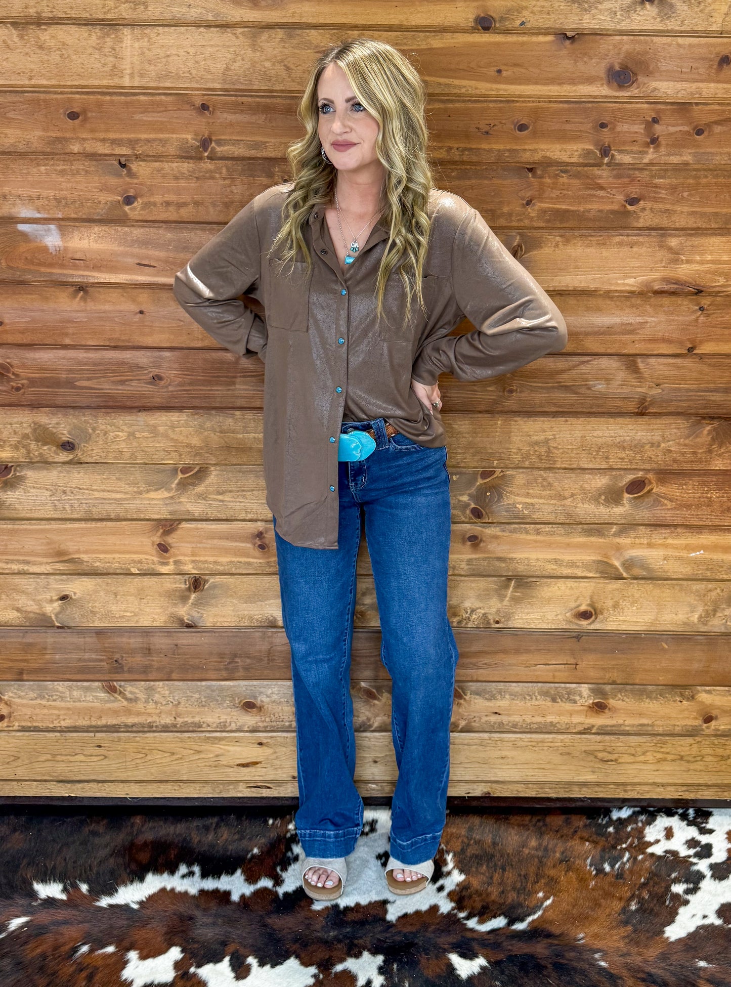 Leather Lux Top *Chocolate