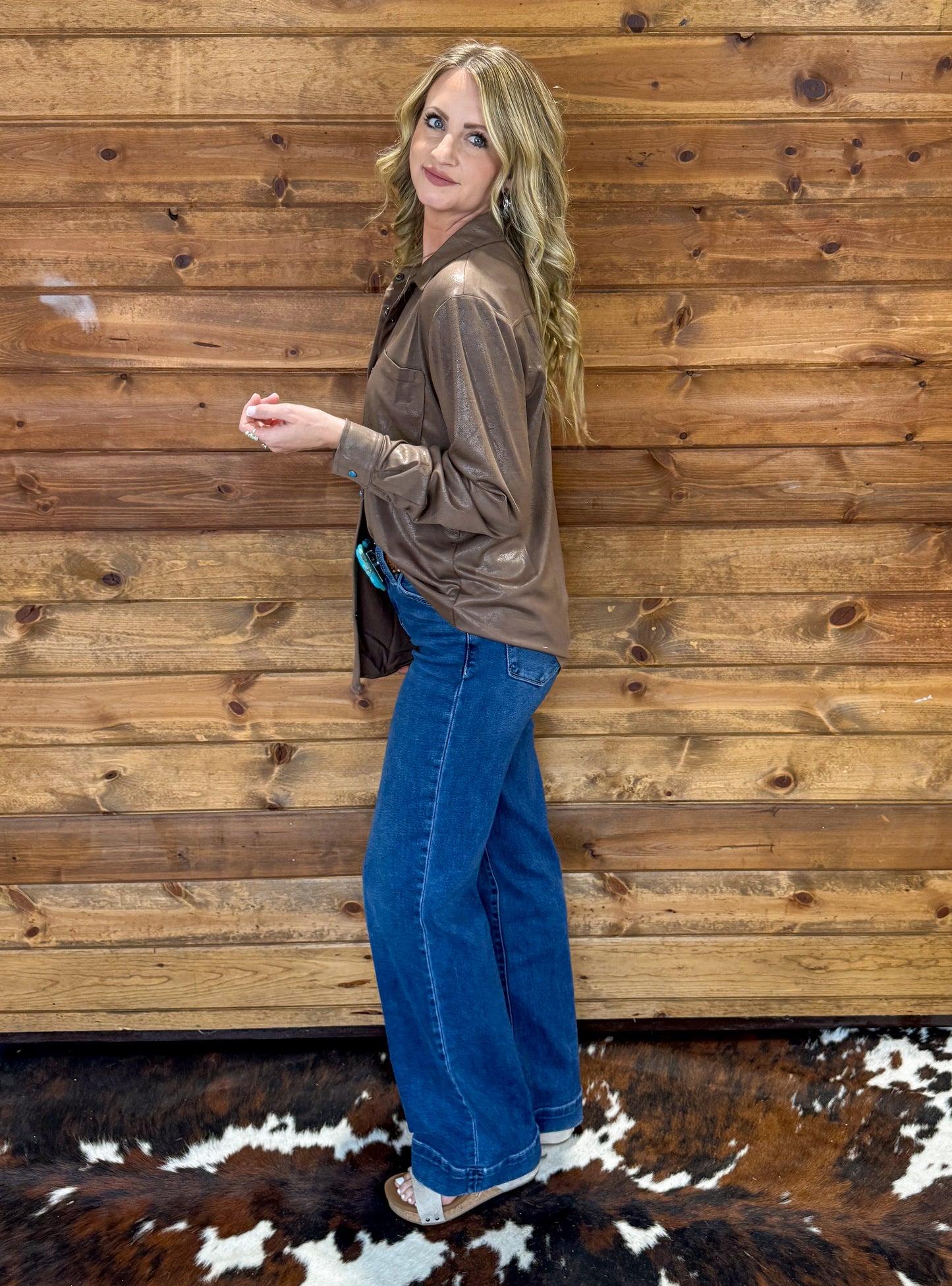 Leather Lux Top *Chocolate