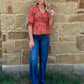 Classy Aztec Blouse *Rust