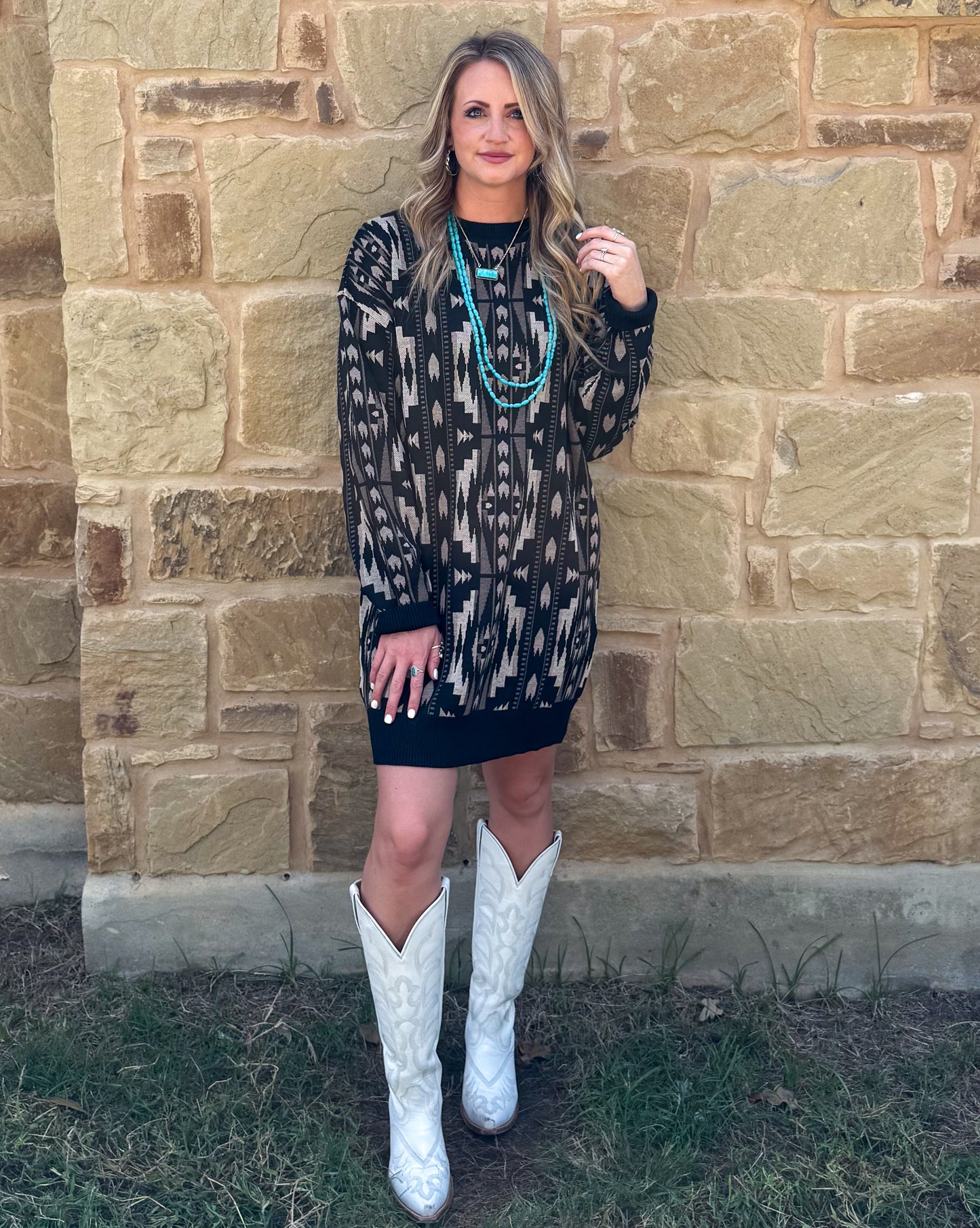 Montana Aztec Sweater Dress