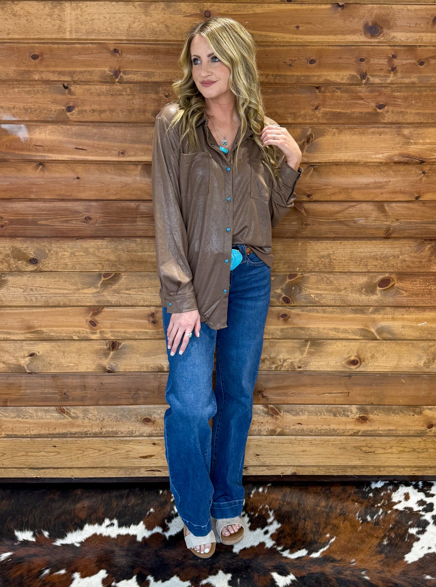 Leather Lux Top *Chocolate