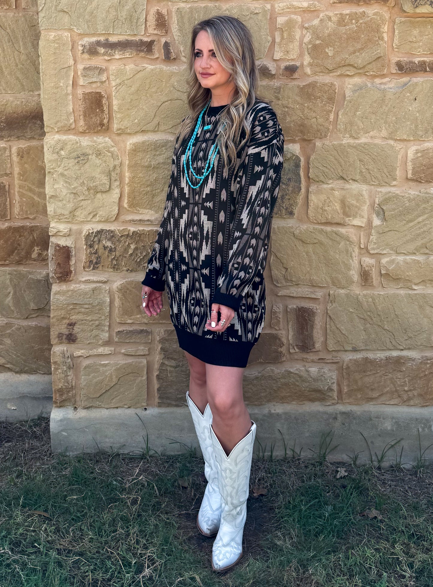 Montana Aztec Sweater Dress