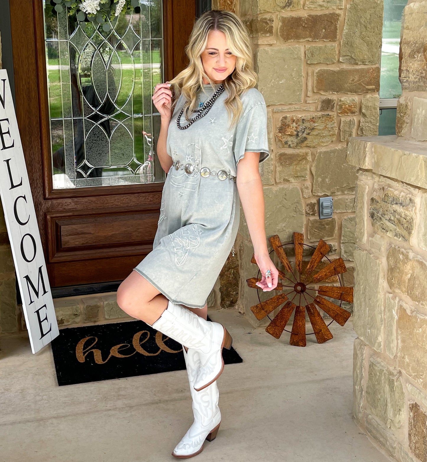 Silver Cowgirl T-Shirt Dress