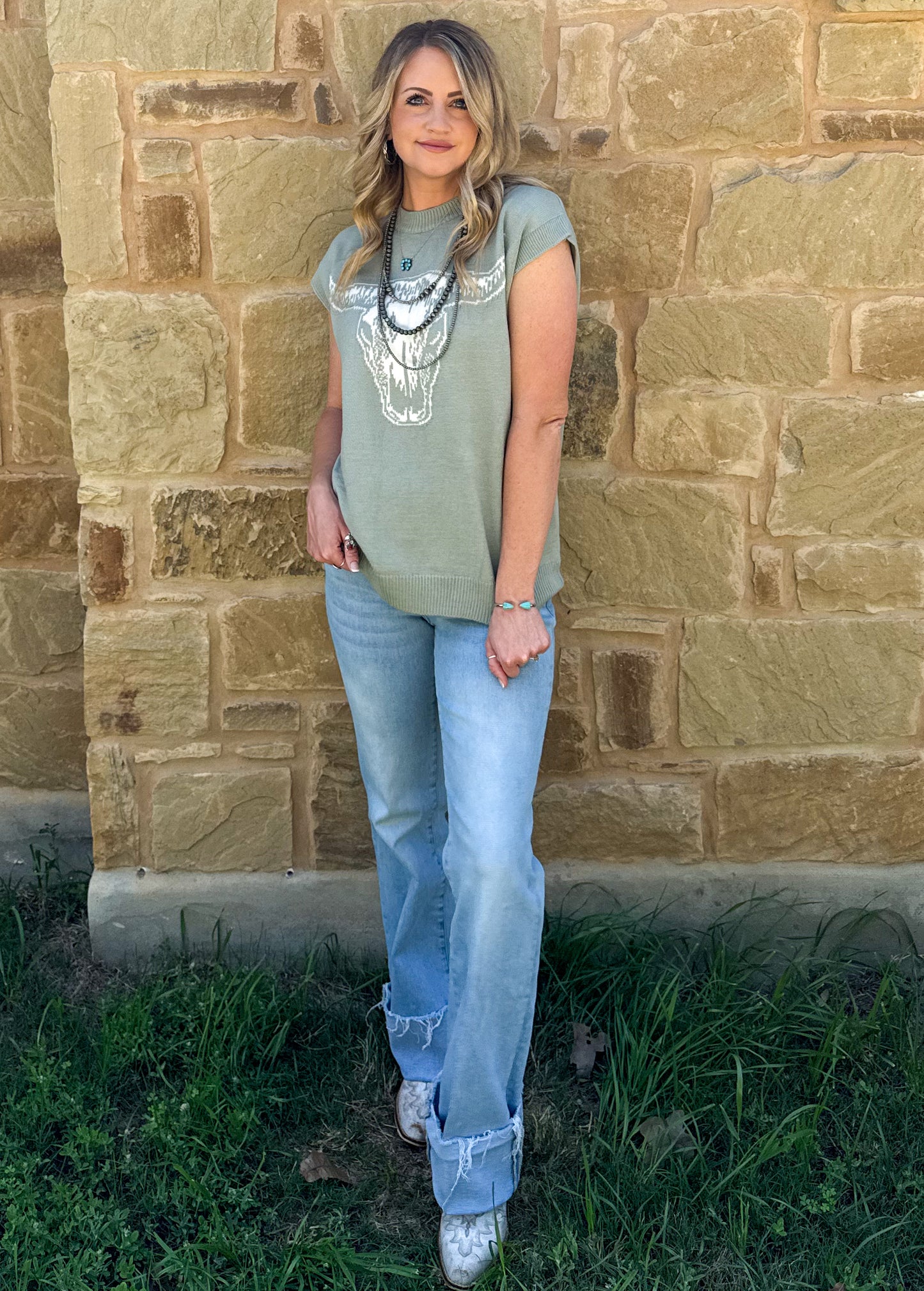 Steer Skull Top