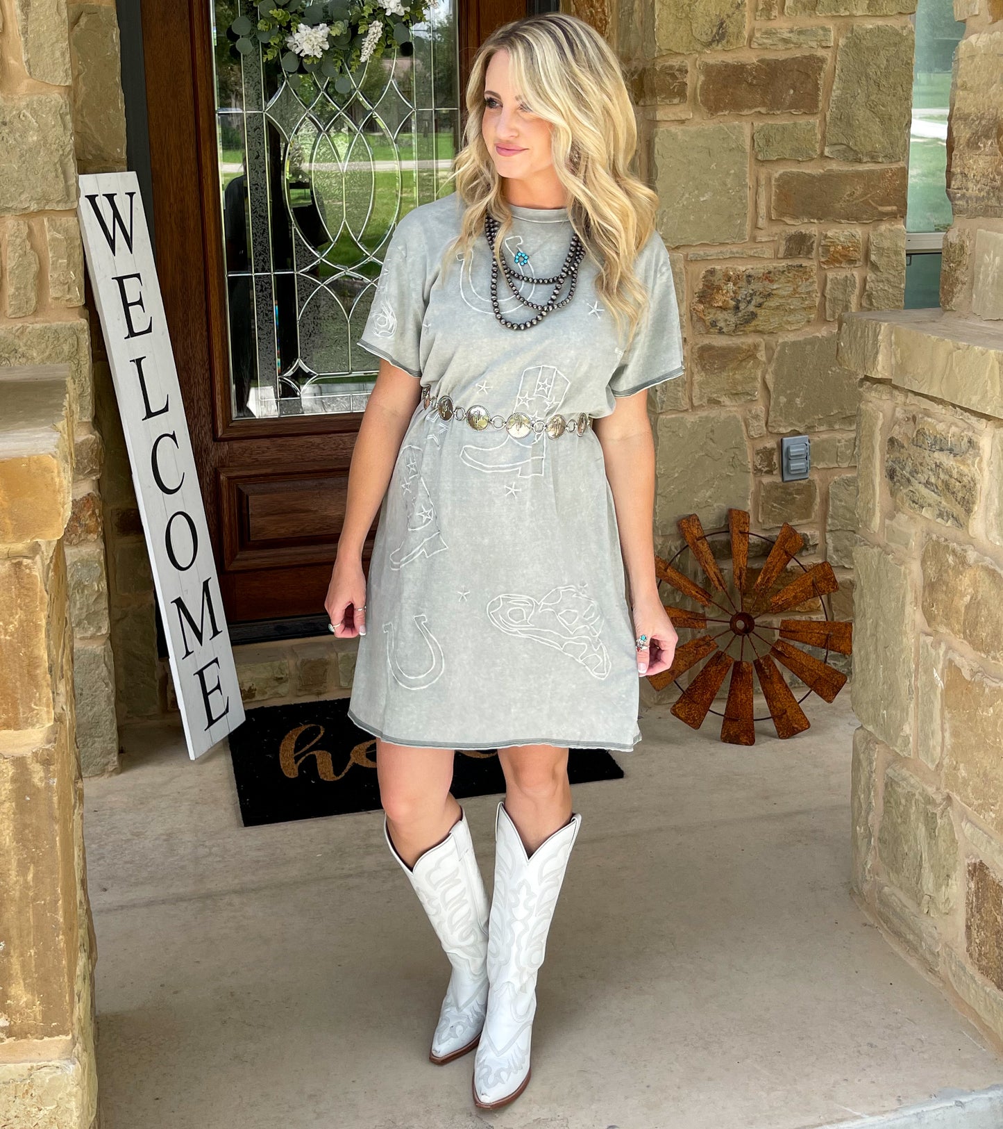 Silver Cowgirl T-Shirt Dress