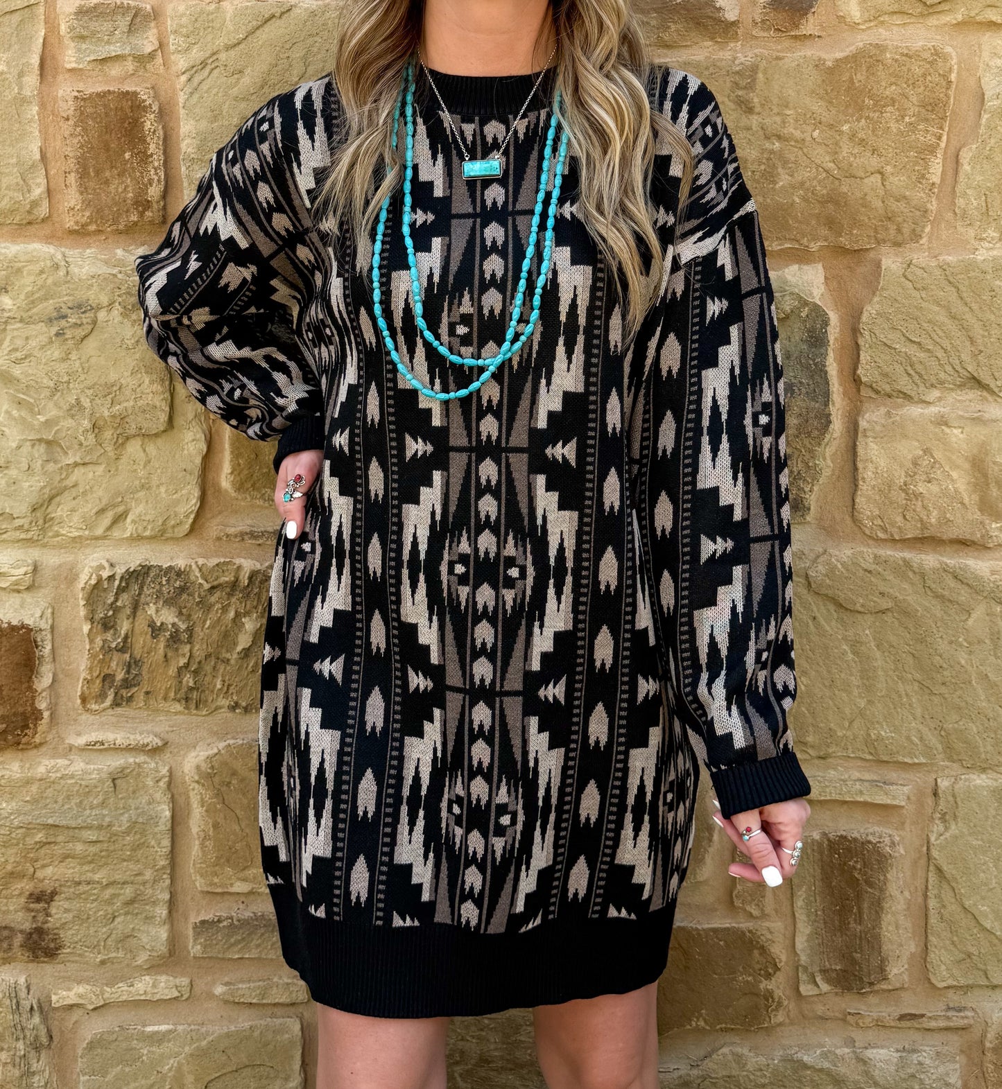 Montana Aztec Sweater Dress