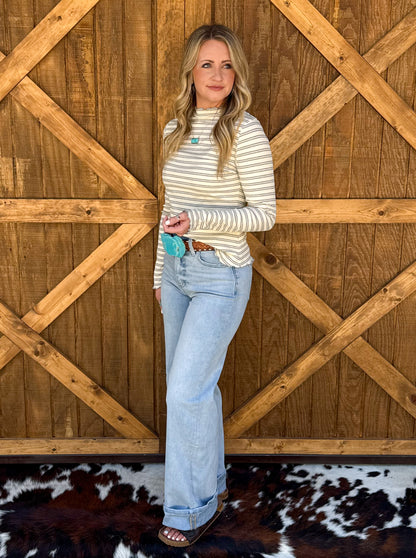The Maggie Striped Top *Grey