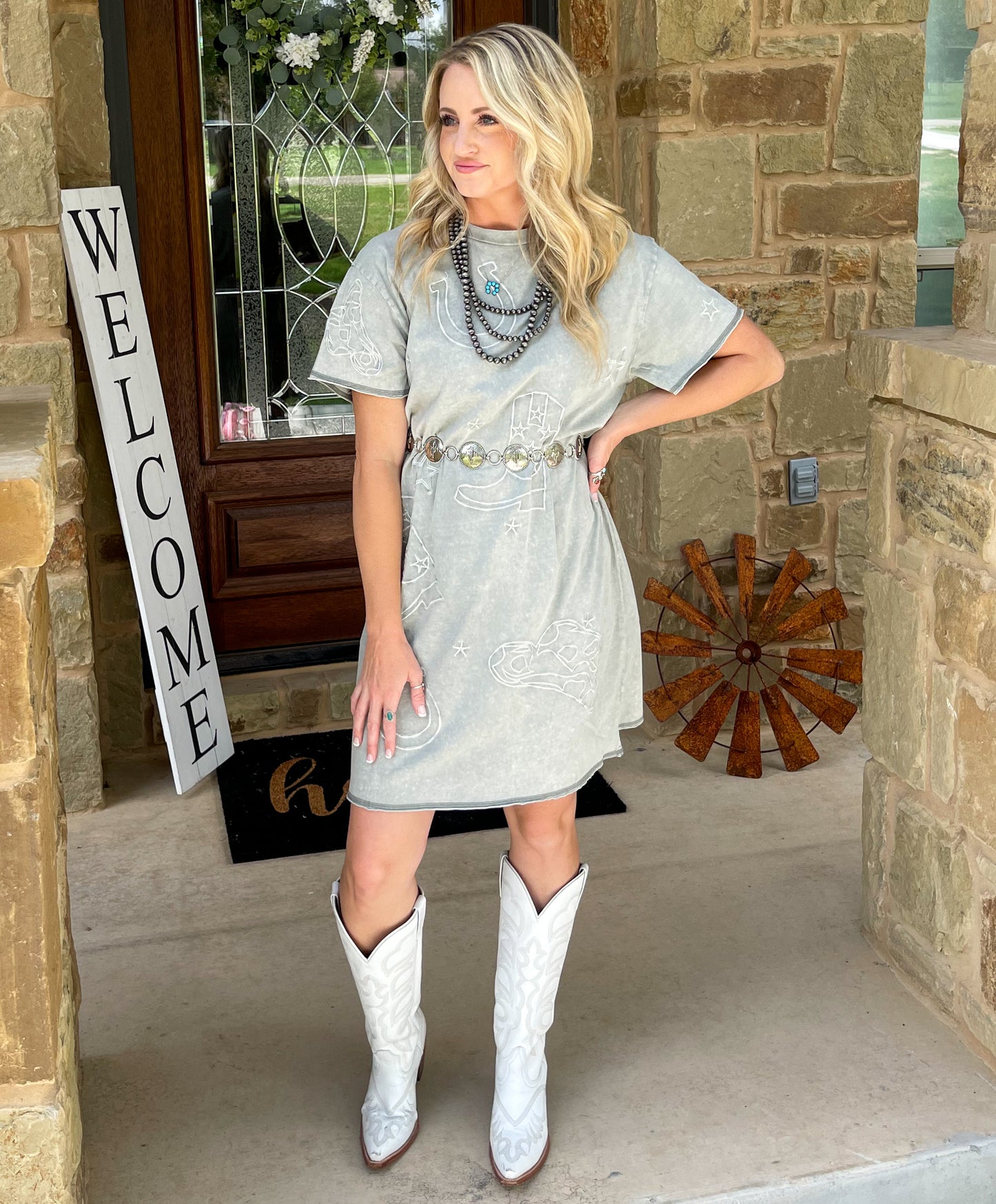 Silver Cowgirl T-Shirt Dress