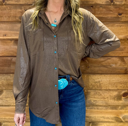 Leather Lux Top *Chocolate