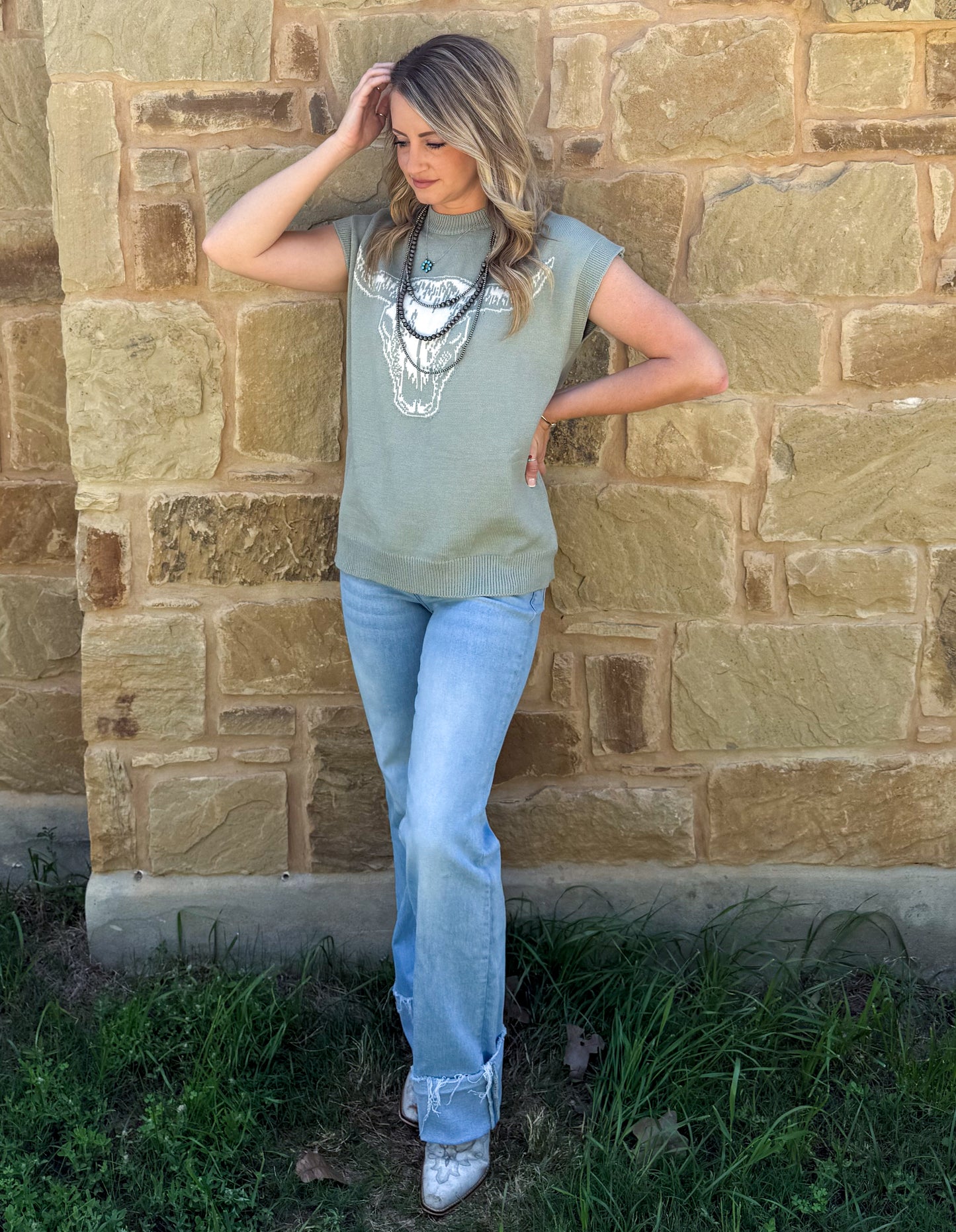 Steer Skull Top