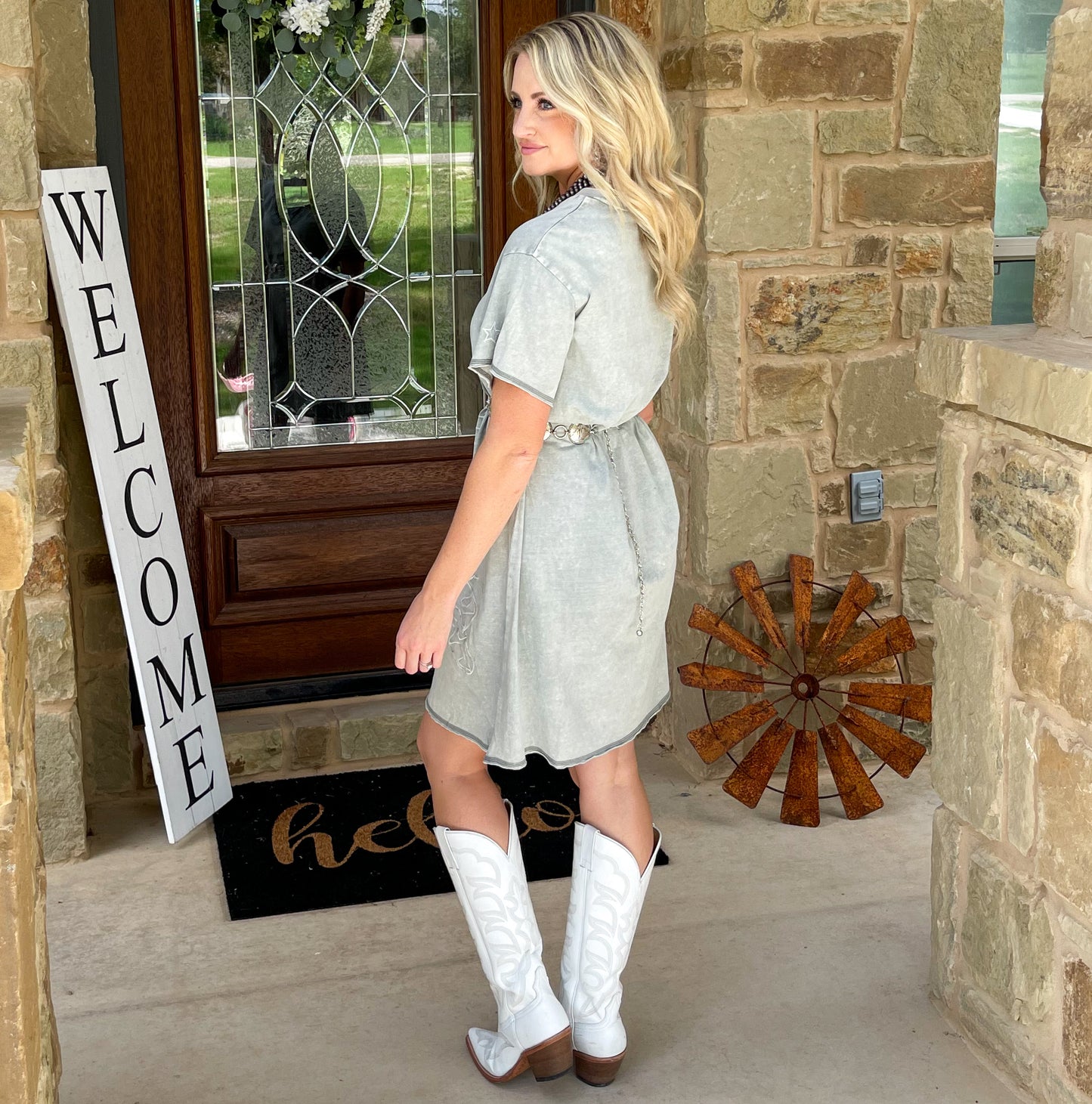 Silver Cowgirl T-Shirt Dress