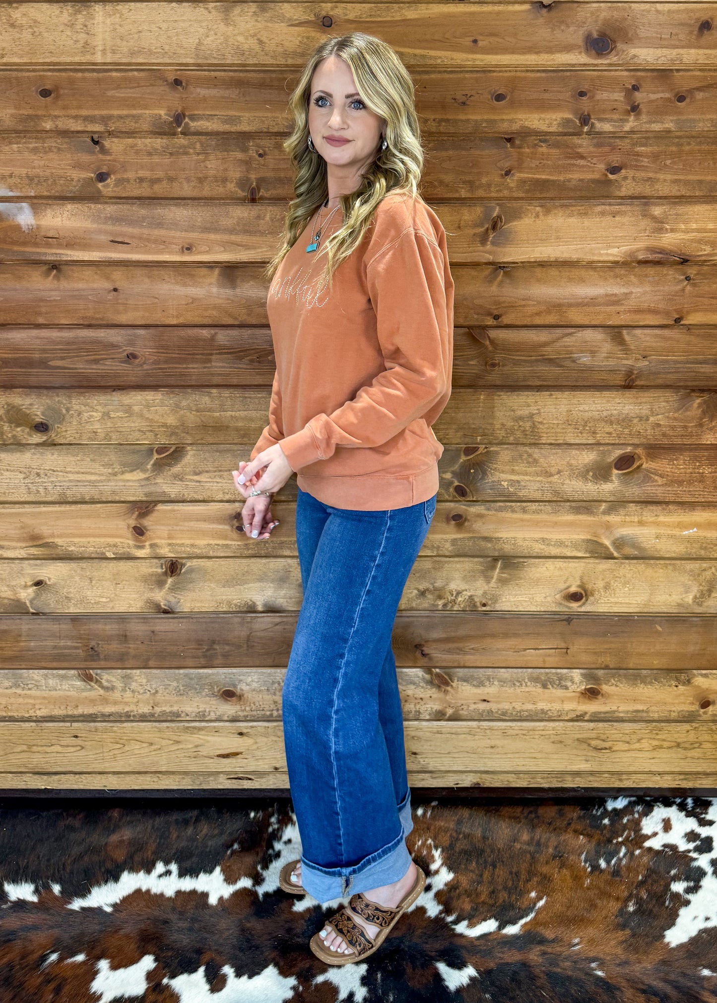 Thankful Embroidered Sweatshirt