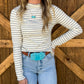 The Maggie Striped Top *Grey