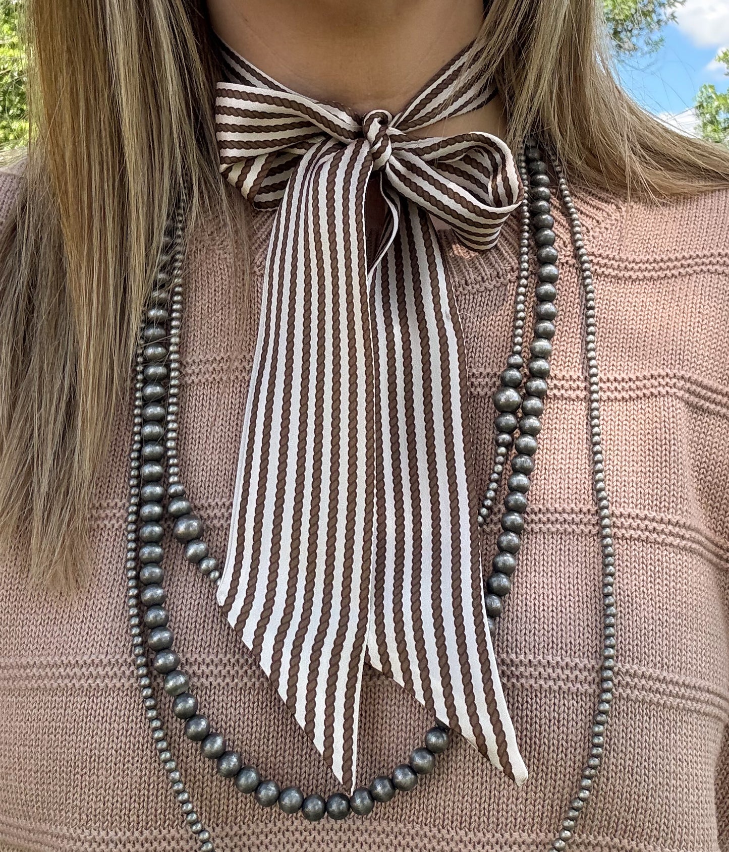 Brown Rope Silk Twilly