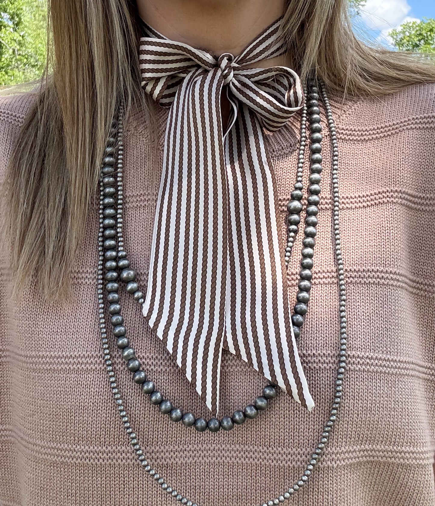 Brown Rope Silk Twilly