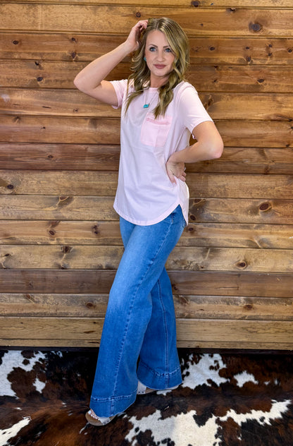 Handy as a Pocket Tee *Blush