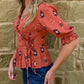 Classy Aztec Blouse *Rust
