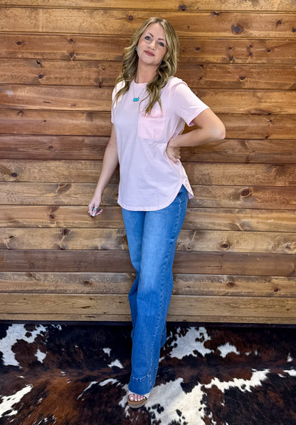 Handy as a Pocket Tee *Blush
