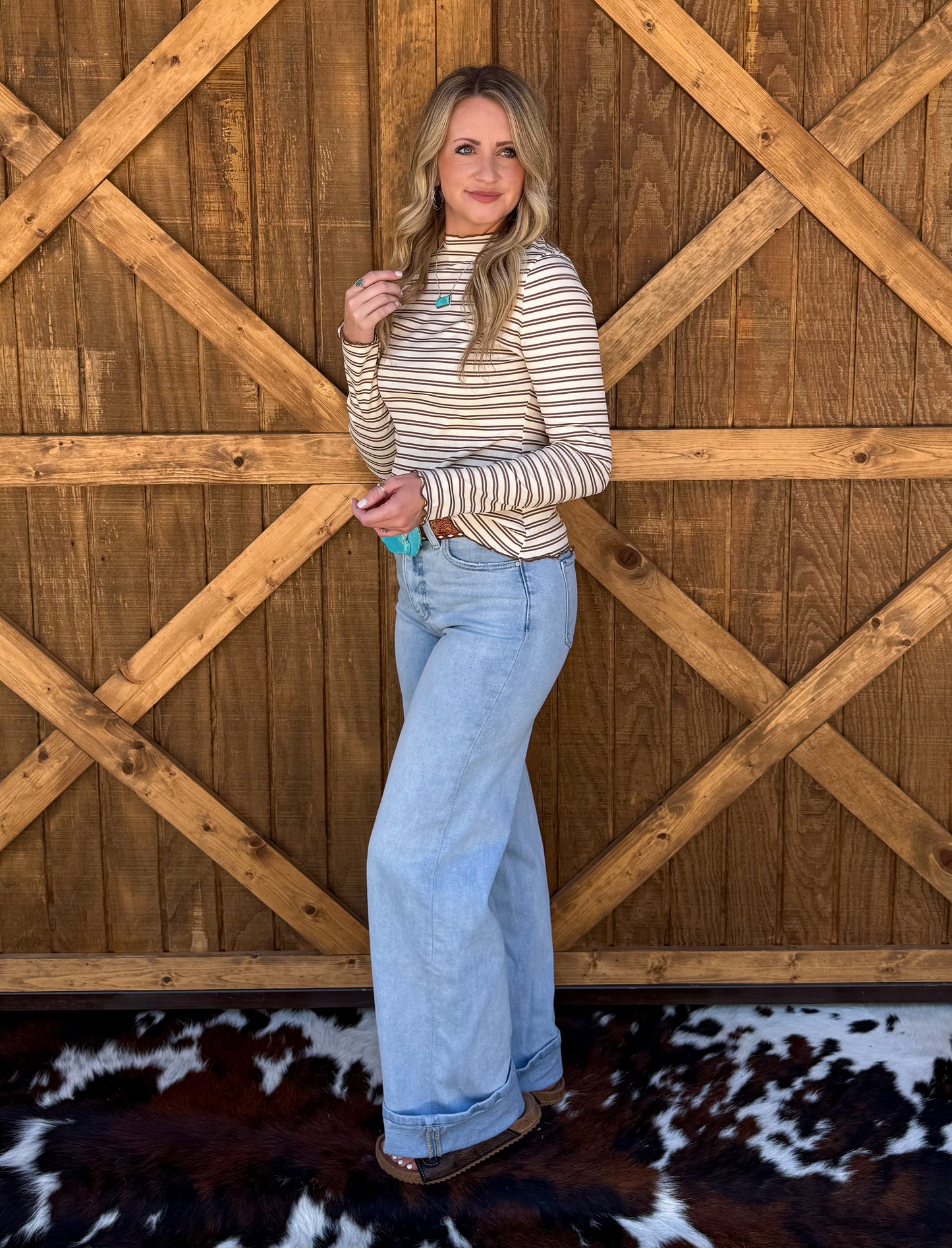 The Maggie Striped Top *Mocha